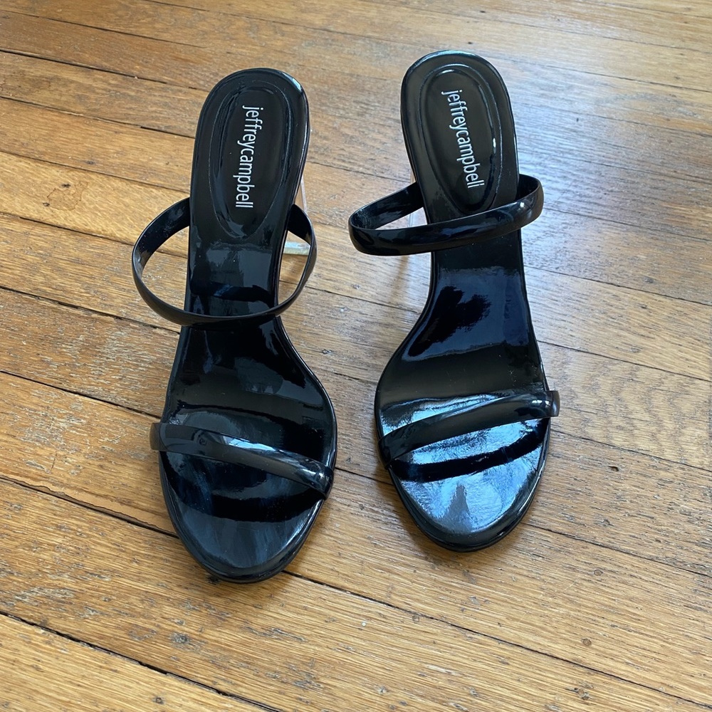 Jeffrey Campbell Black Heels (with clear heel)